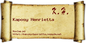 Kaposy Henrietta névjegykártya