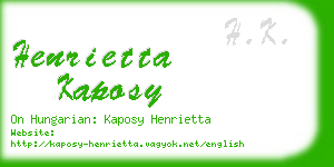 henrietta kaposy business card